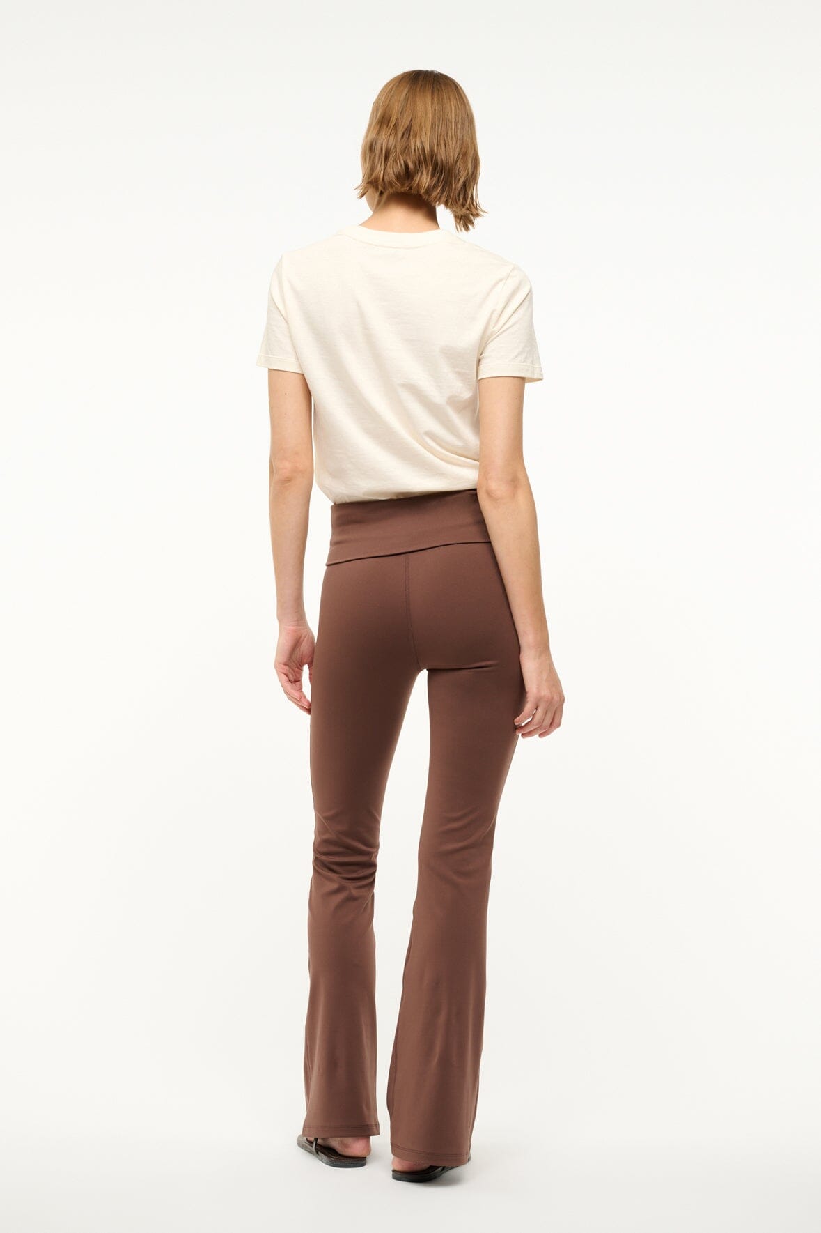 Stride Pant Flared Yoga Leggings in Dark Oak | Stretchy Shapewear