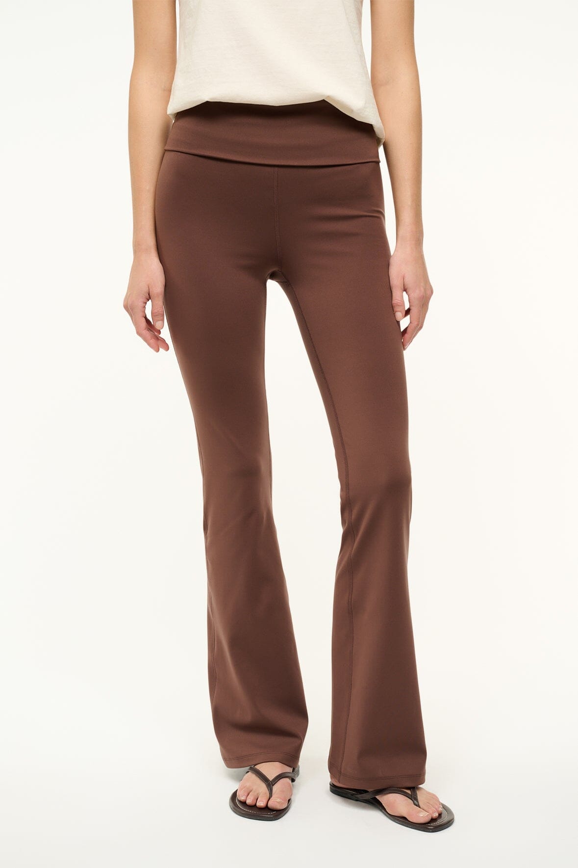 Stride Pant Flared Yoga Leggings in Dark Oak | Stretchy Shapewear