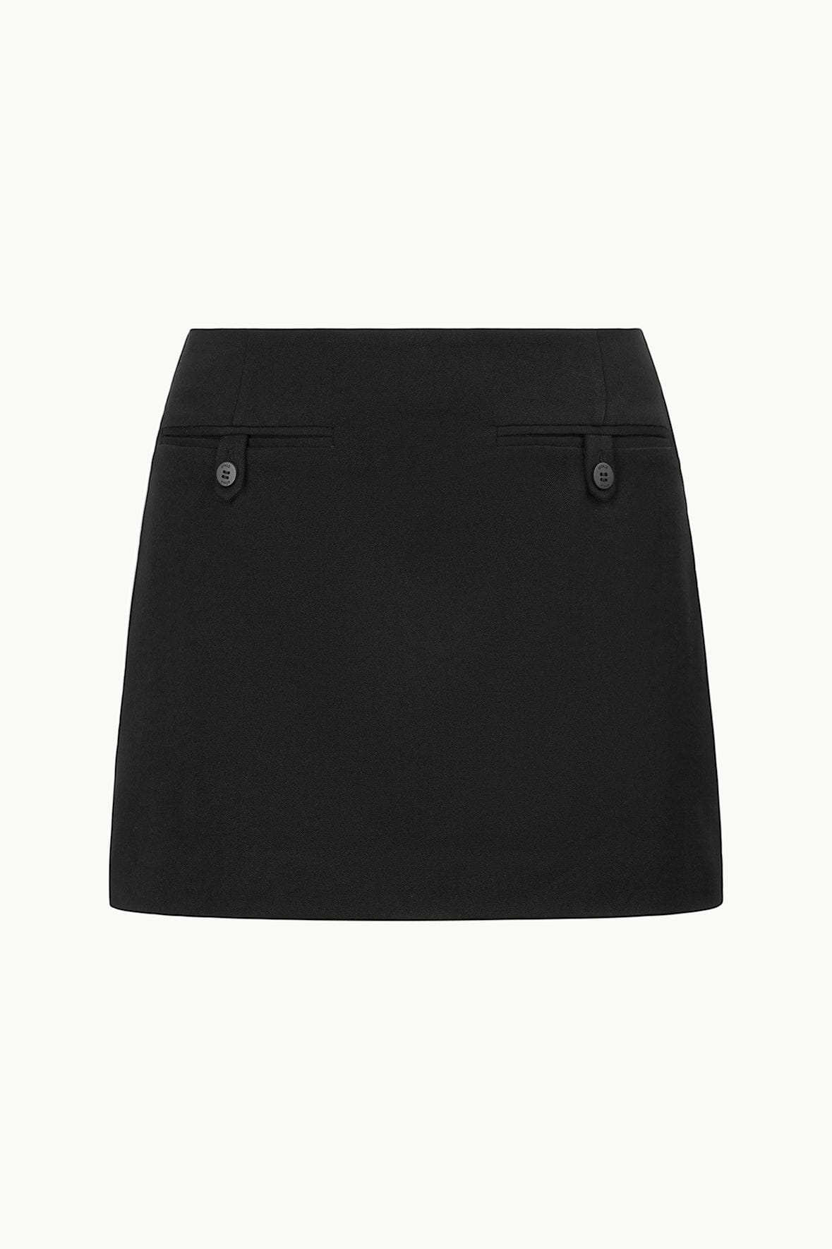 Black Suiting Fabric Mini Skirt with Front Pockets – Annette