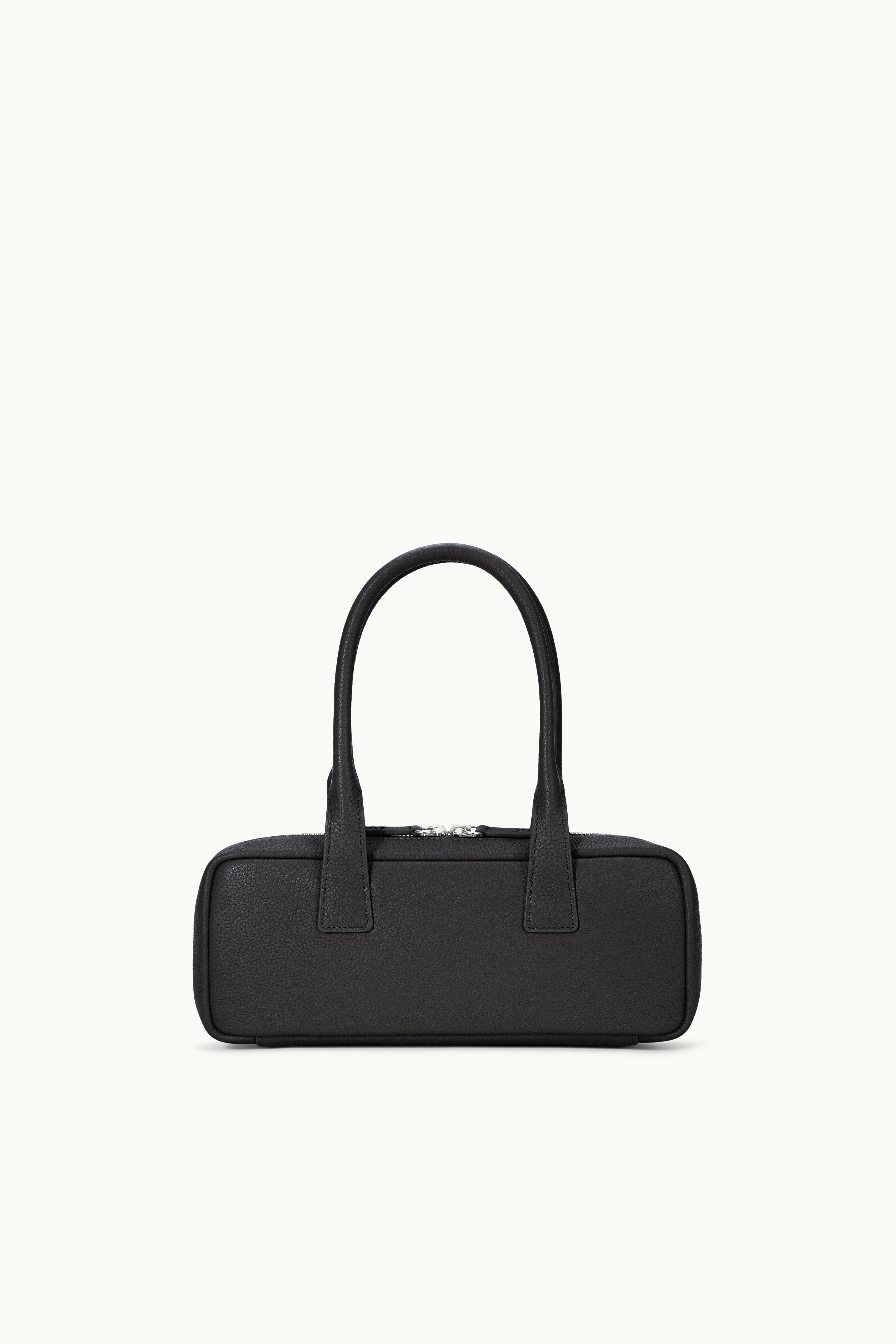 Men's Leather Shoulder Bag - The Dude Black Pebbled Zip Bag