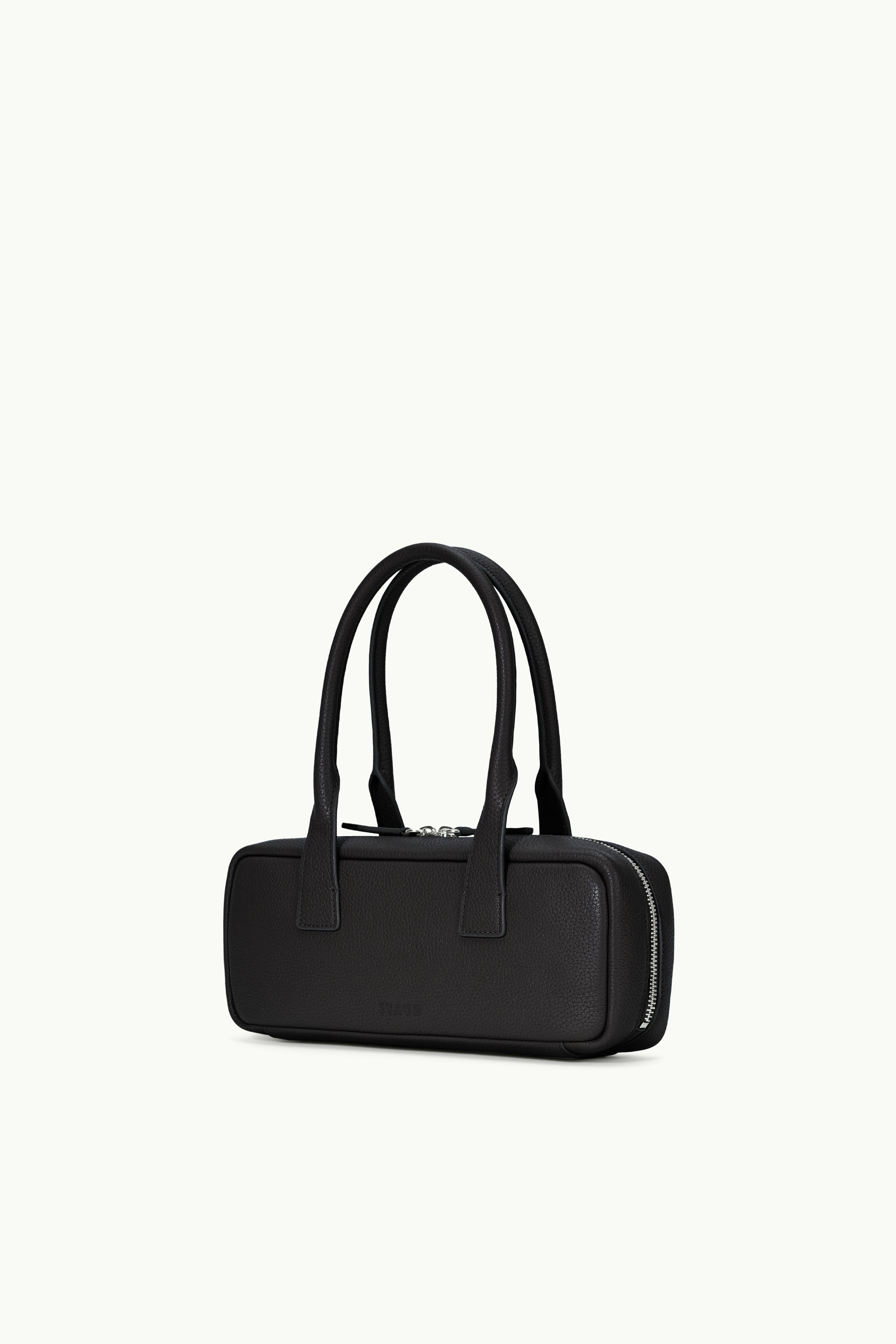 Men's Leather Shoulder Bag - The Dude Black Pebbled Zip Bag