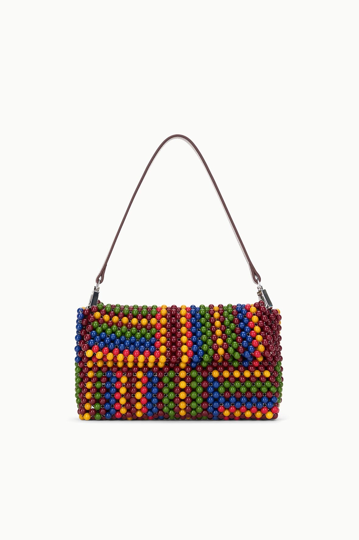 Timmy Beaded Shoulder Bag with Detachable Strap & Zip Pocket - Jungle Stripe