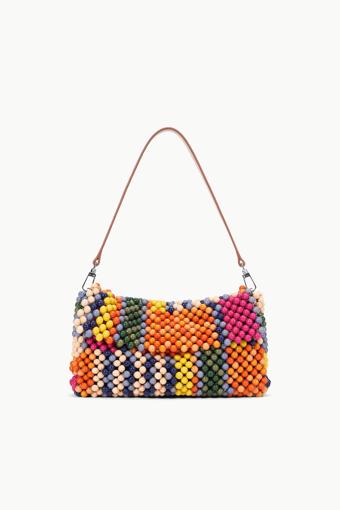Timmy Beaded Shoulder Bag with Detachable Handle & Striped Design
