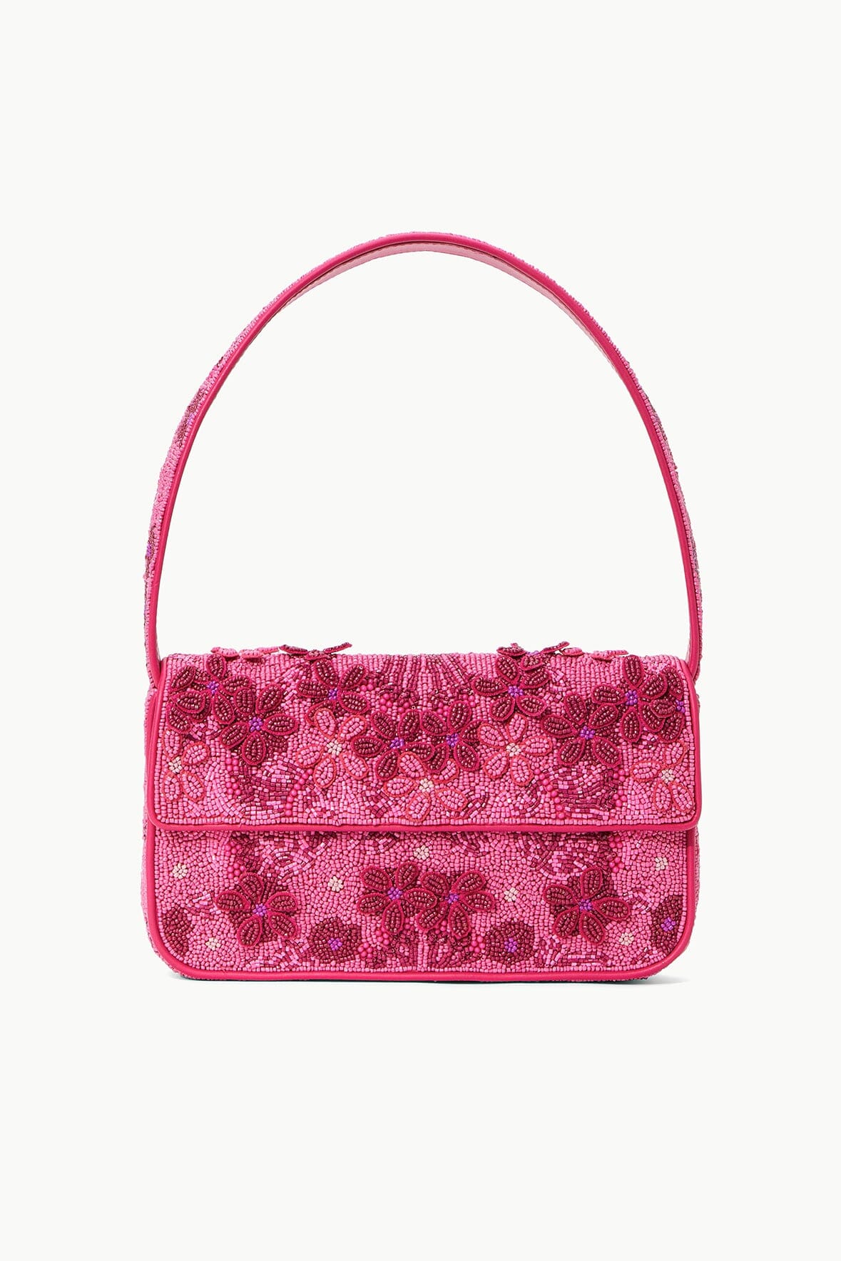Tommy Hilfiger Beaded Shoulder Bag with 3D Floral Embellishments