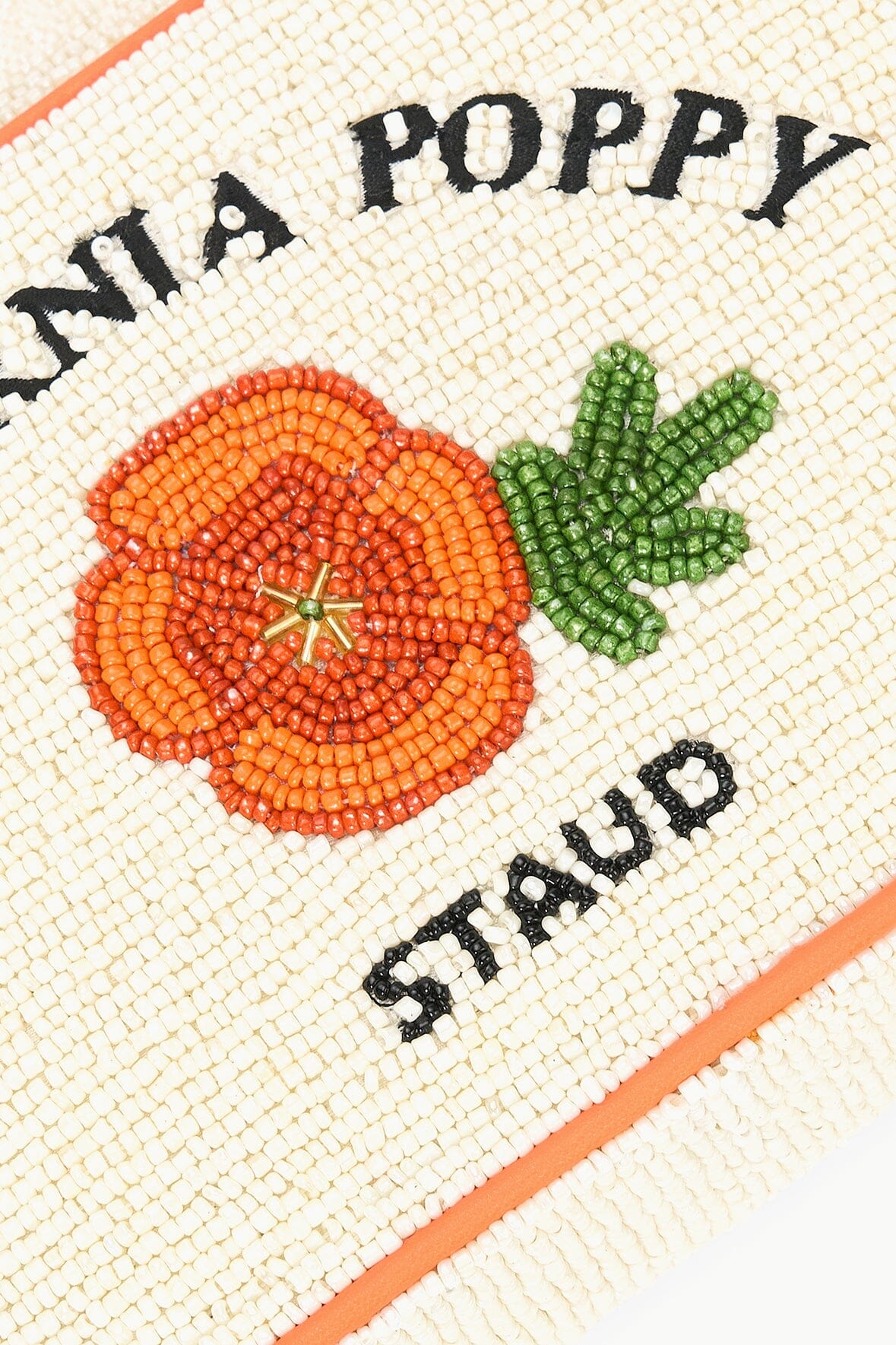 Tommy California Poppy Beaded Handbag – Handcrafted Vegan Leather