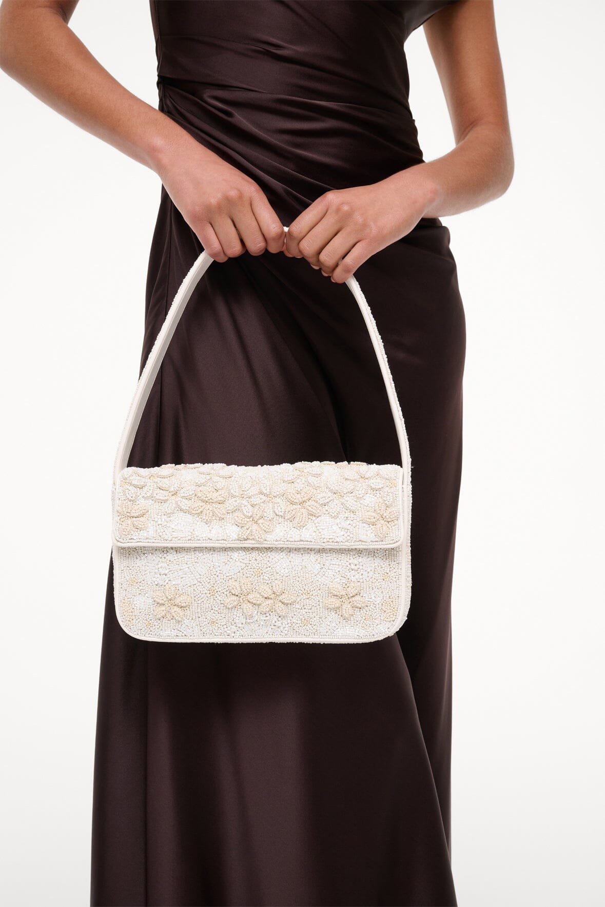 Tommy Hilfiger Beaded Shoulder Bag with 3D Flowers - Vegan Leather