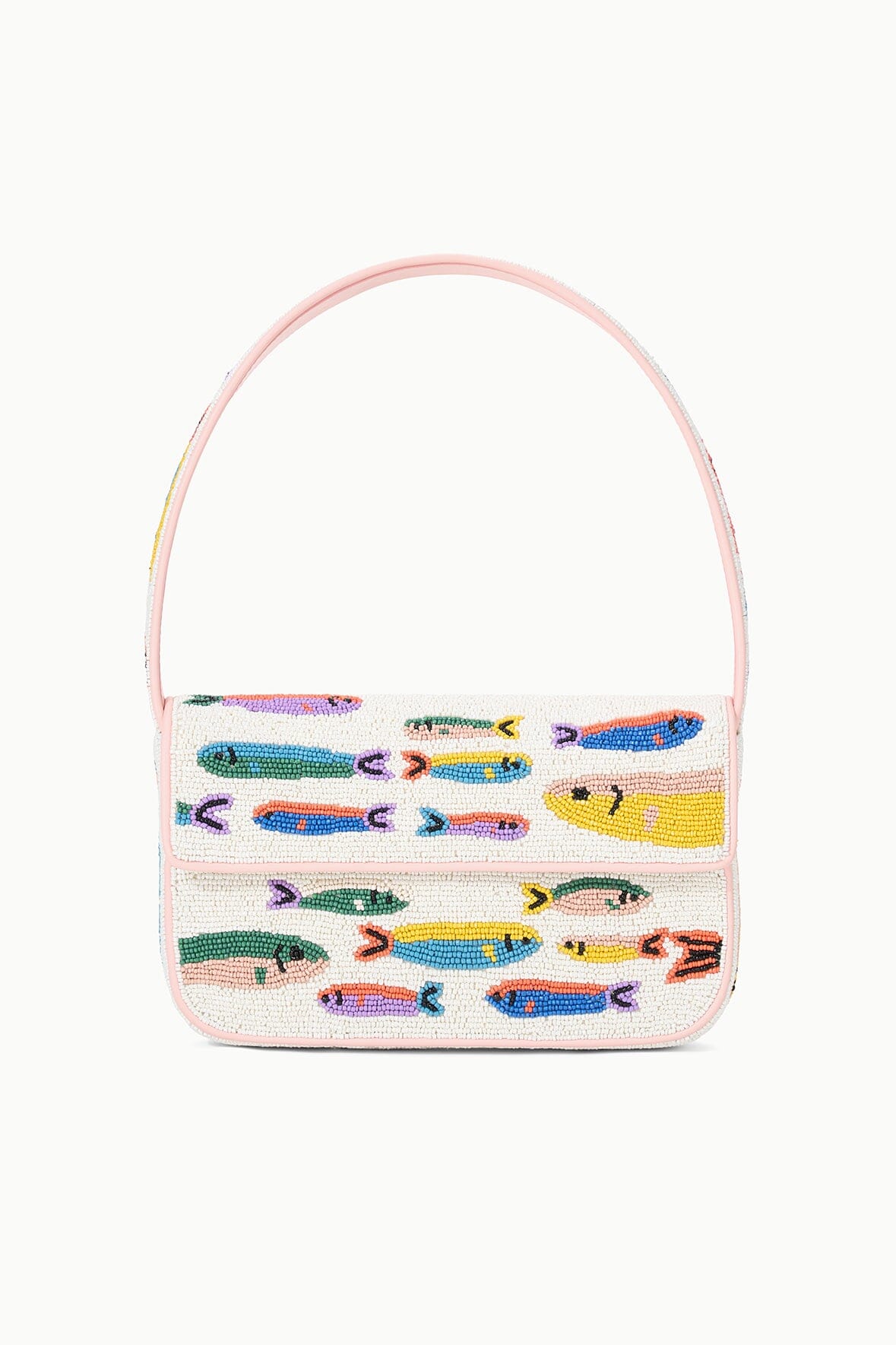 Tommy Hand-Beaded Shoulder Bag with Sardine Motif – Vegan Leather