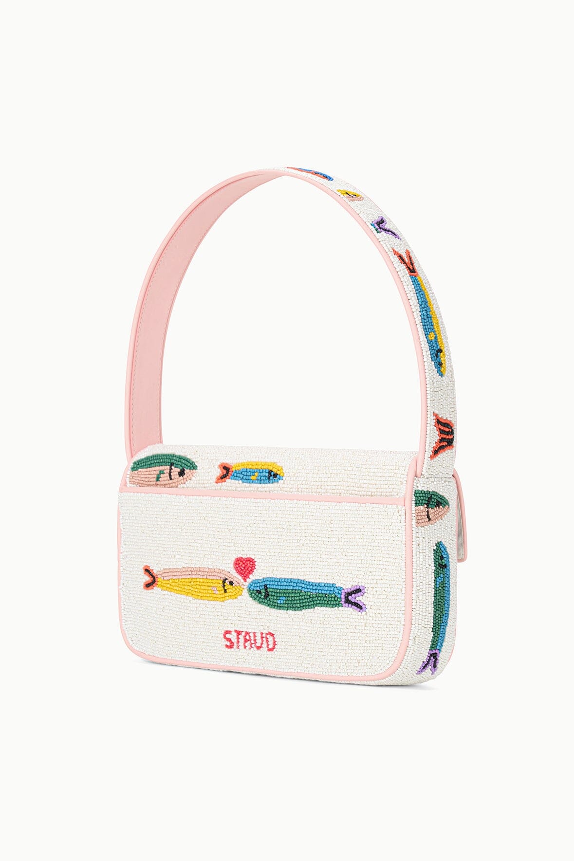 Tommy Hand-Beaded Shoulder Bag with Sardine Motif – Vegan Leather