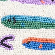 Tommy Hand-Beaded Shoulder Bag with Sardine Motif – Vegan Leather
