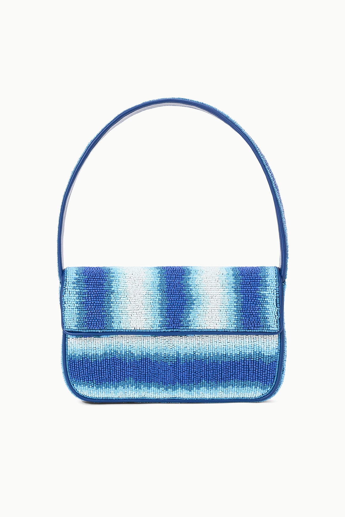 Tommy Hand-Beaded Shoulder Bag with Vegan Leather Piping