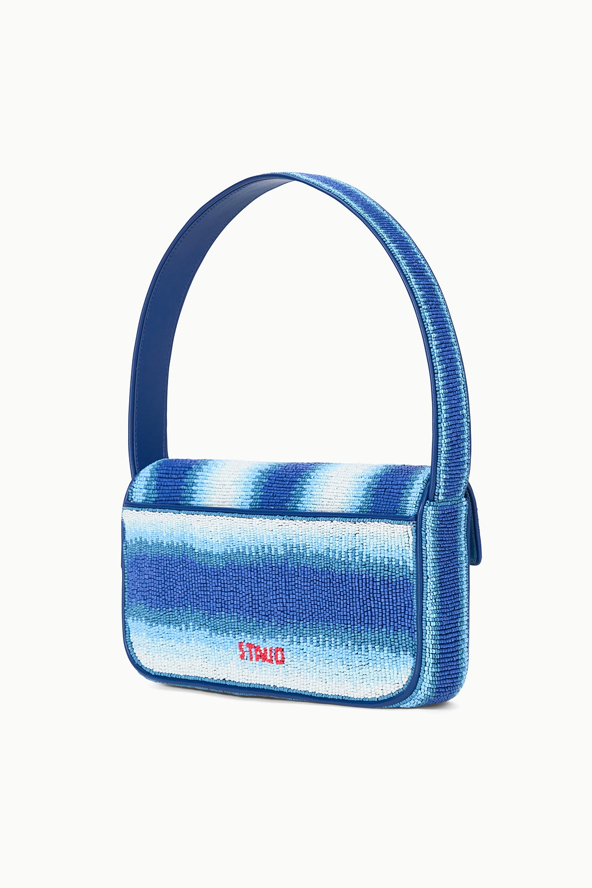 Tommy Hand-Beaded Shoulder Bag with Vegan Leather Piping