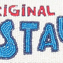 Tommy Beaded Shoulder Bag with Stautines Print & Vegan Leather