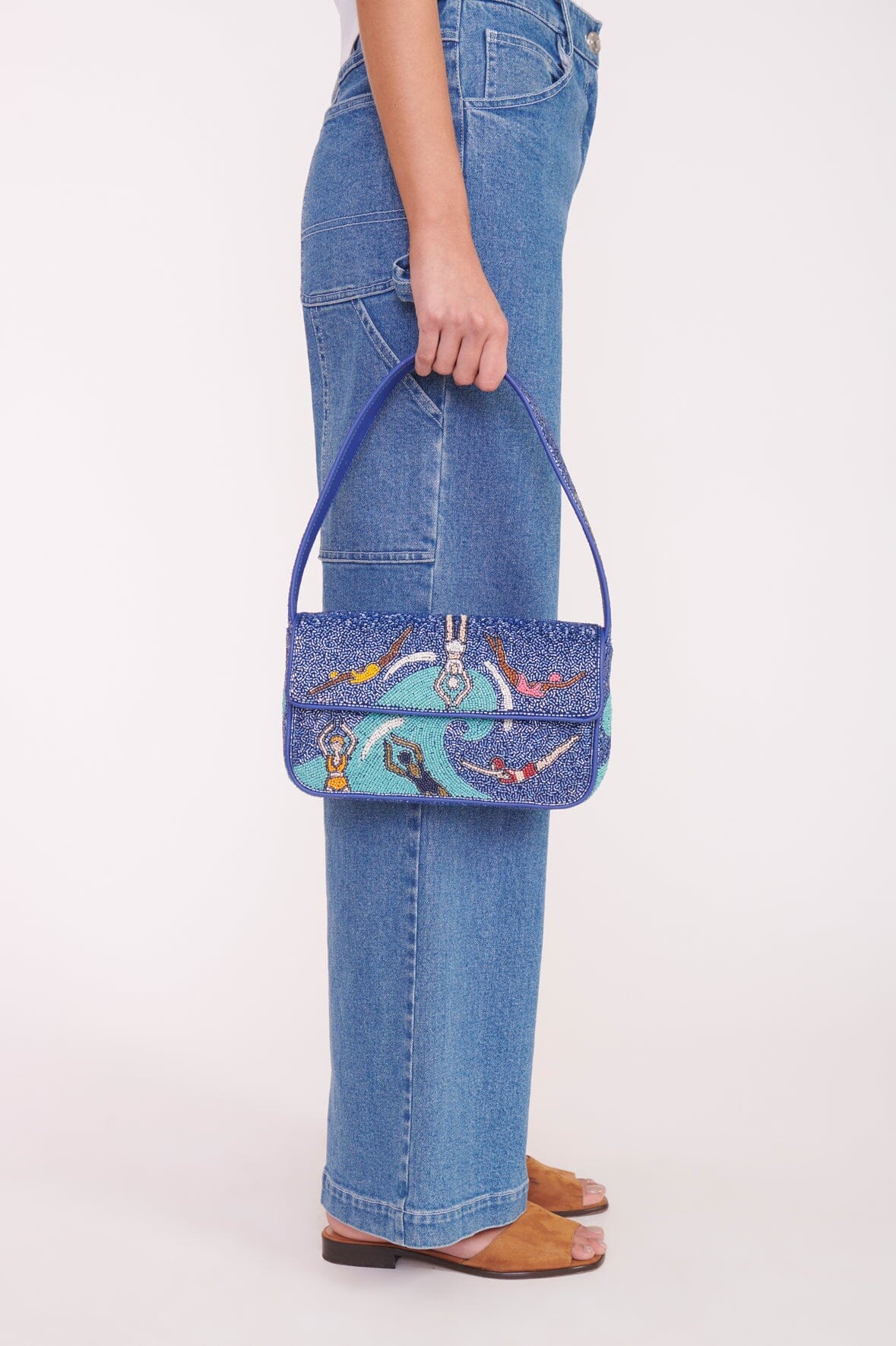 Tommy Hilfiger Beaded Shoulder Bag with Swimming Motif