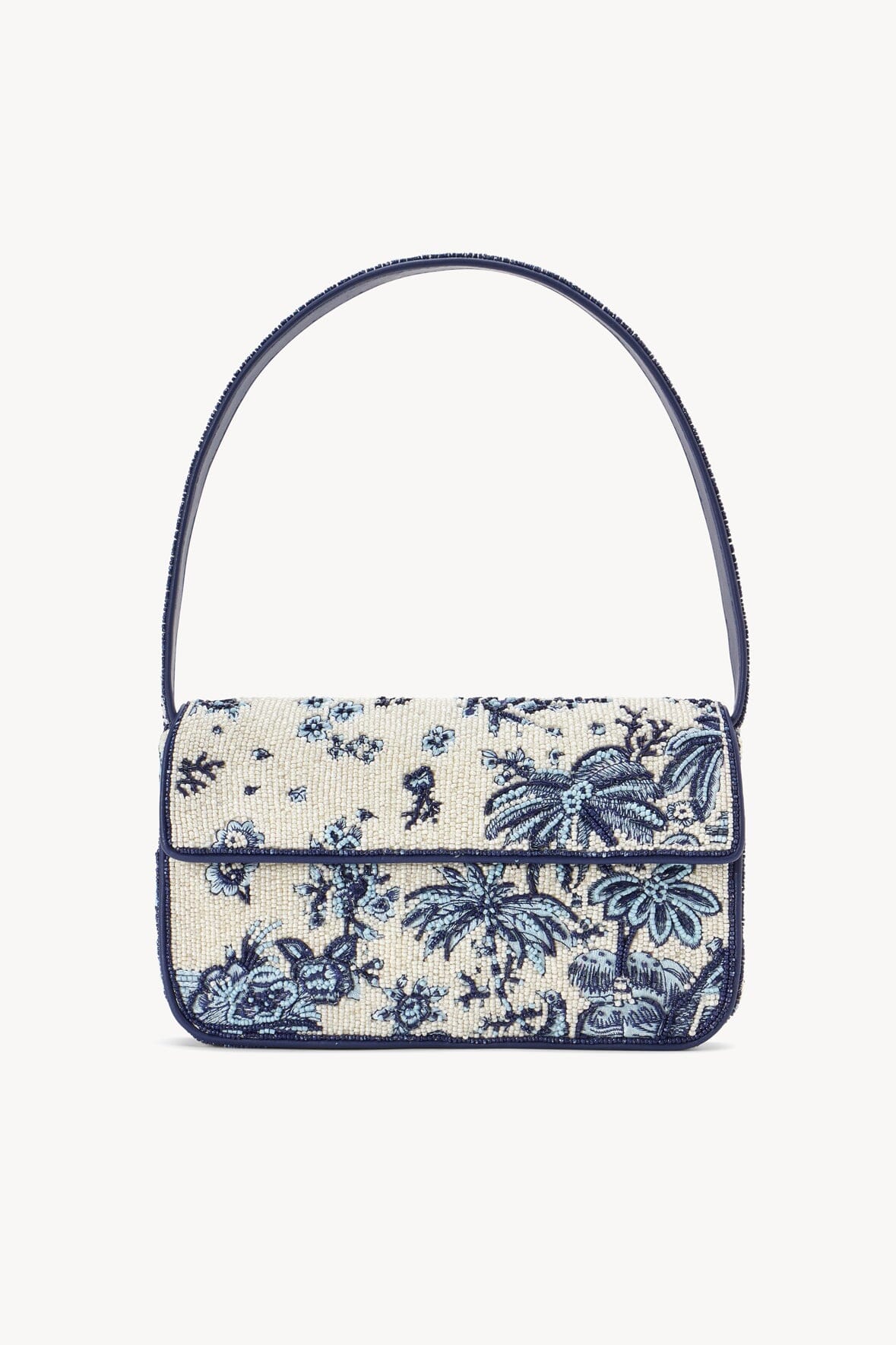 Tommy Hand-Beaded Vegan Leather Shoulder Bag with Zip Pouch