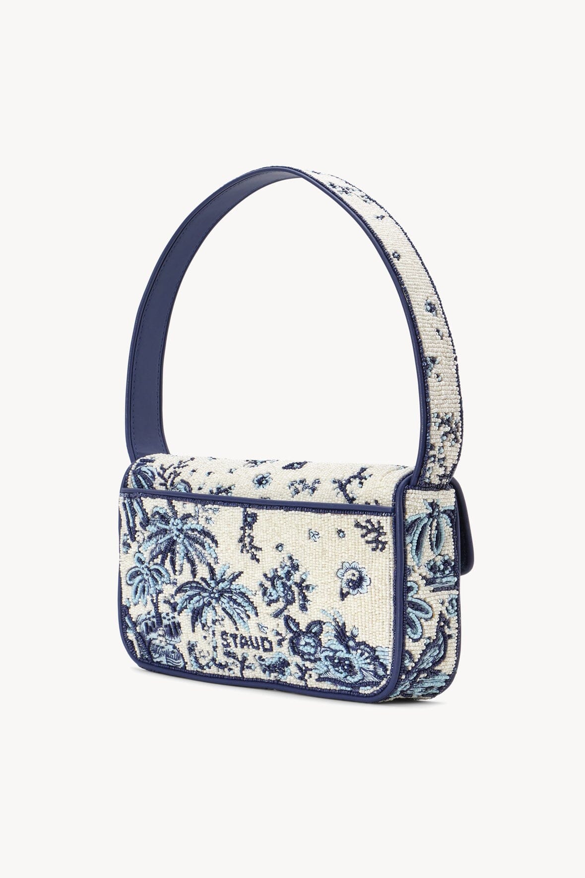Tommy Hand-Beaded Vegan Leather Shoulder Bag with Zip Pouch