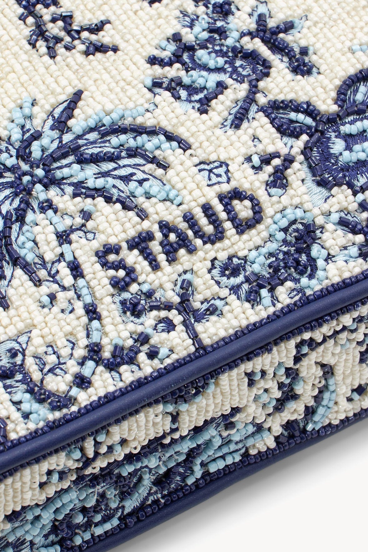 Tommy Hand-Beaded Vegan Leather Shoulder Bag with Zip Pouch