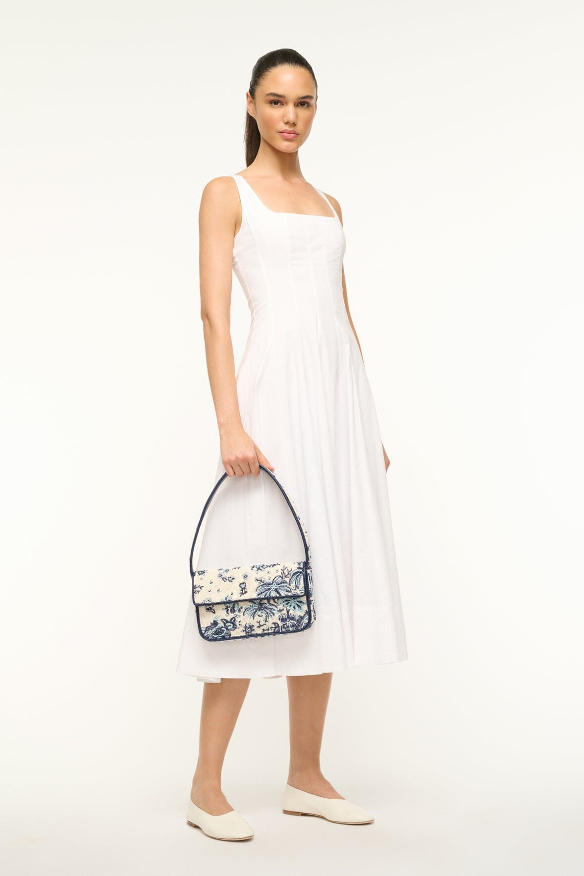 Tommy Hand-Beaded Vegan Leather Shoulder Bag with Zip Pouch