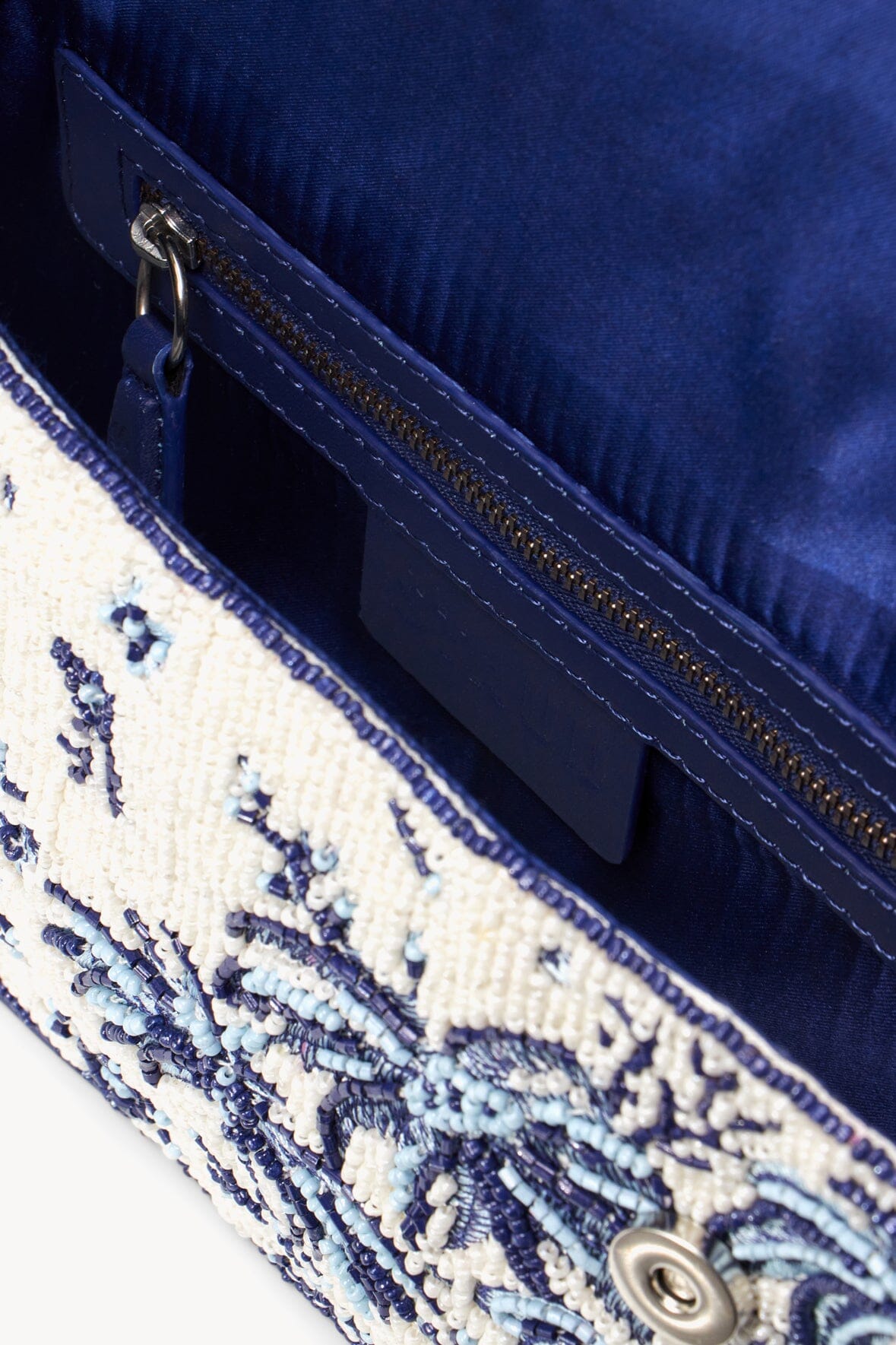 Tommy Hand-Beaded Vegan Leather Shoulder Bag with Zip Pouch
