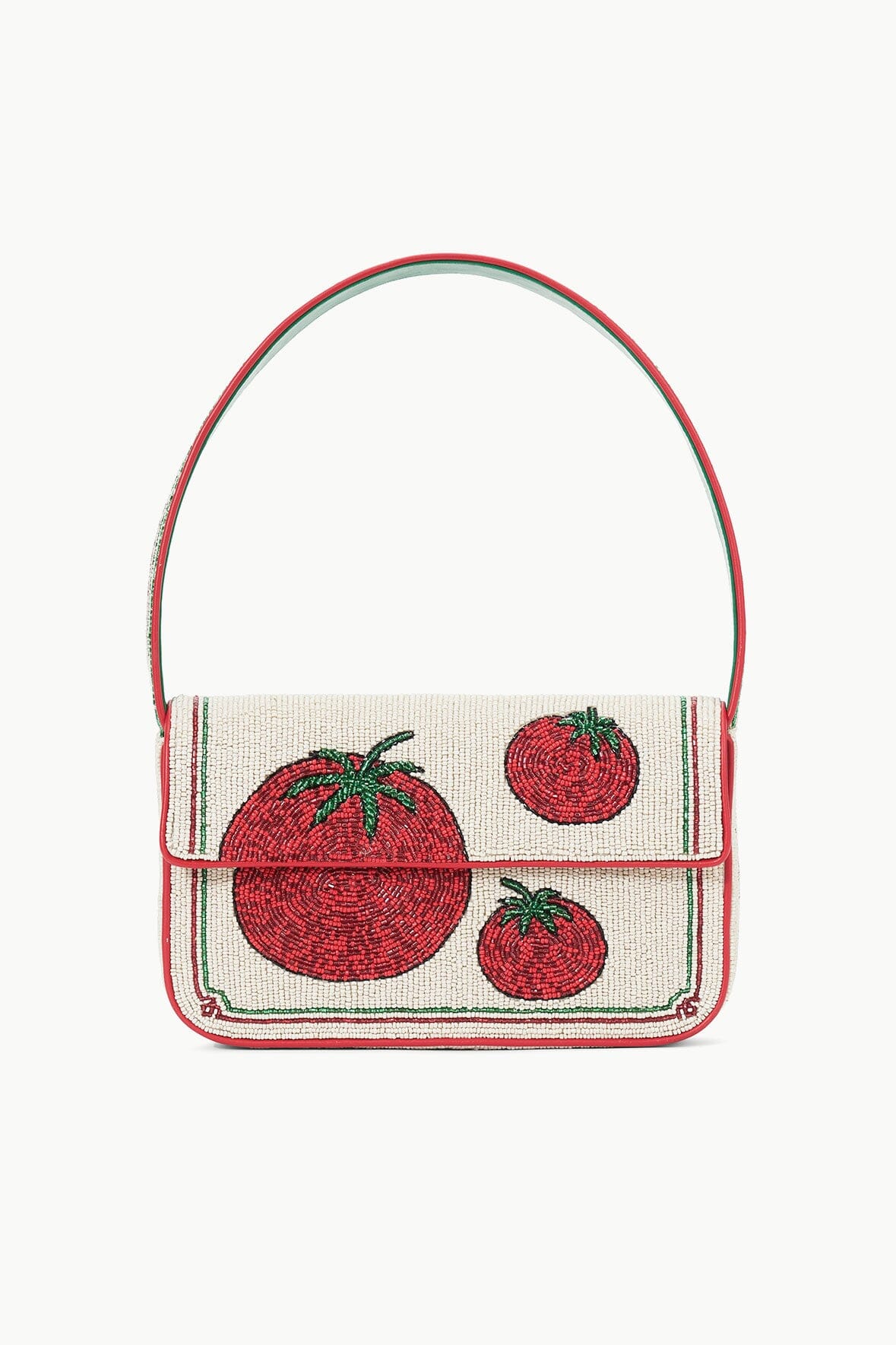 Tommy Beaded Handbag in Playful Tomato Print with Spaghetti Detail