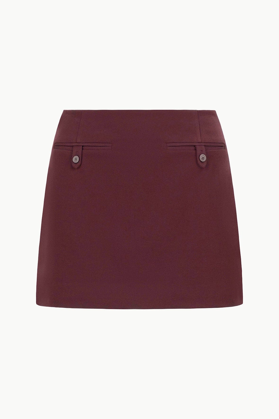 Annette Merlot Mini Skirt with Front Pockets
