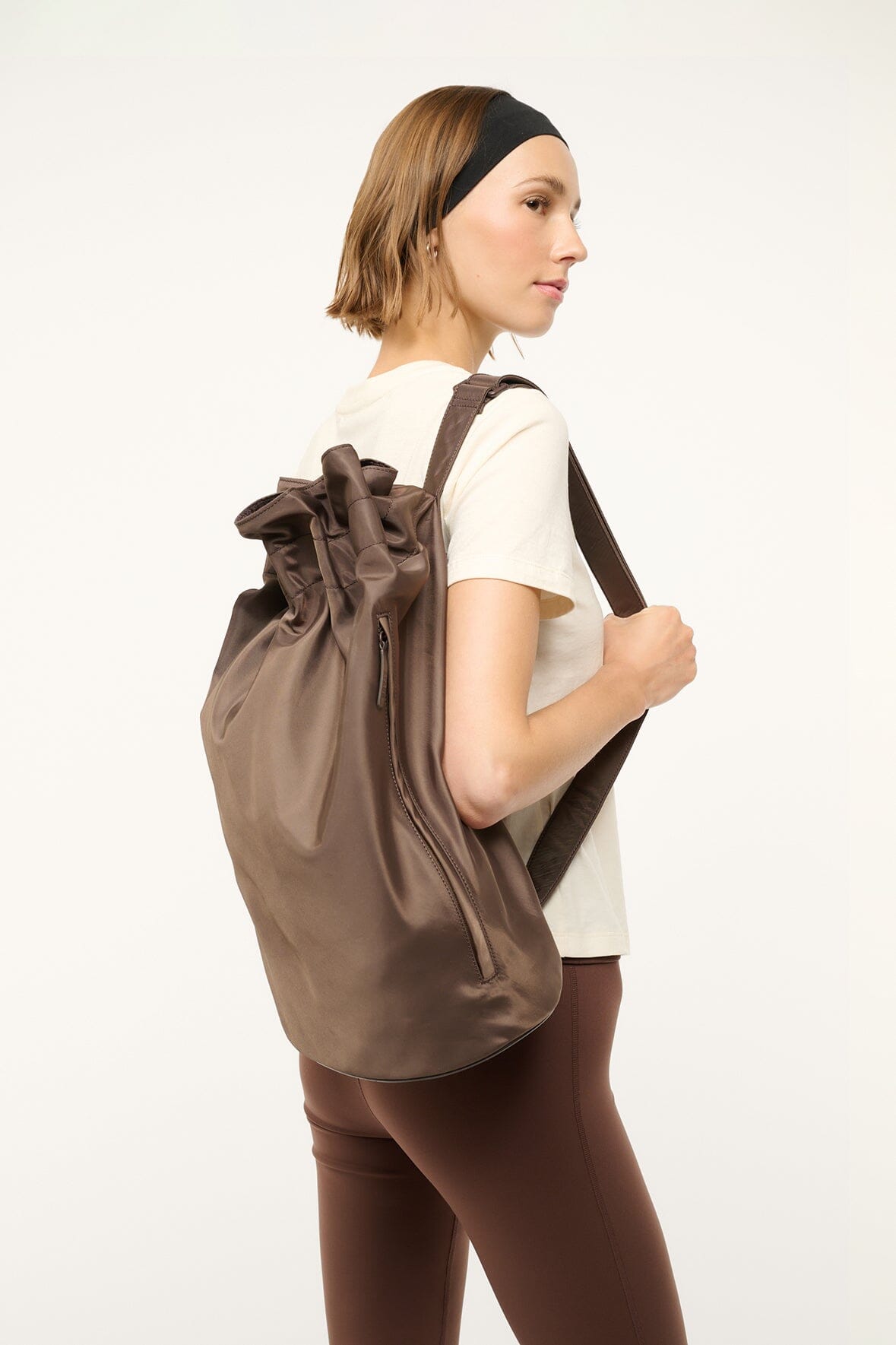 Tyler Adjustable Nylon Sling Bag in Espresso
