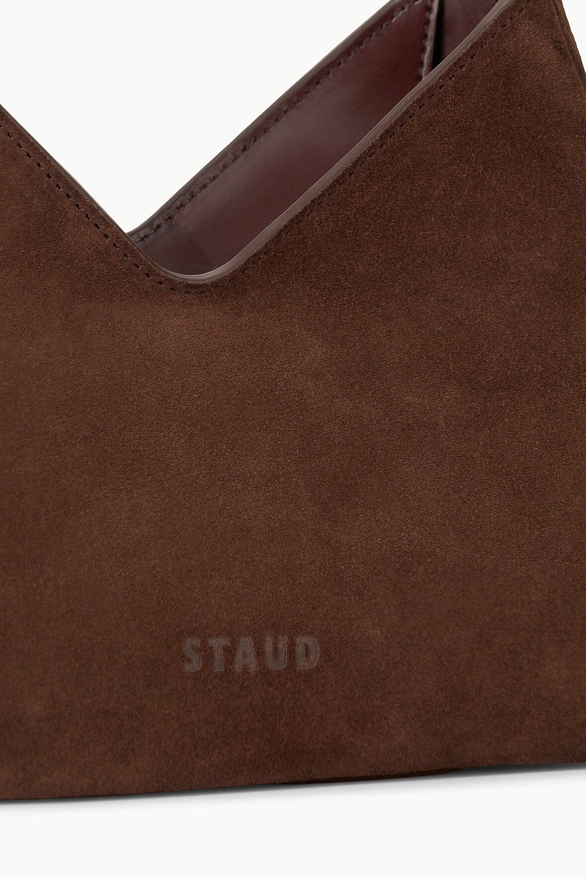 Valerie Mahogany Suede Shoulder Bag with Removable Strap