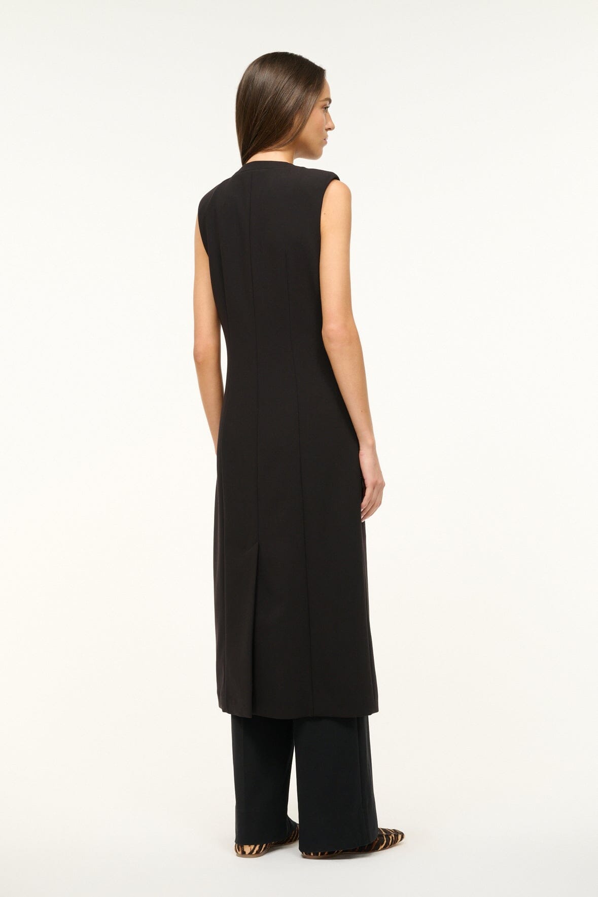 Varick Black Suit Vest with Lightly Padded Shoulders