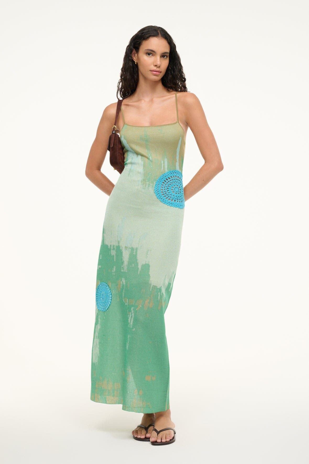 Venus Jacquard Maxi Dress with Crochet Inserts