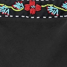 Veronica Black Silk Romper with Beaded Lace Trim