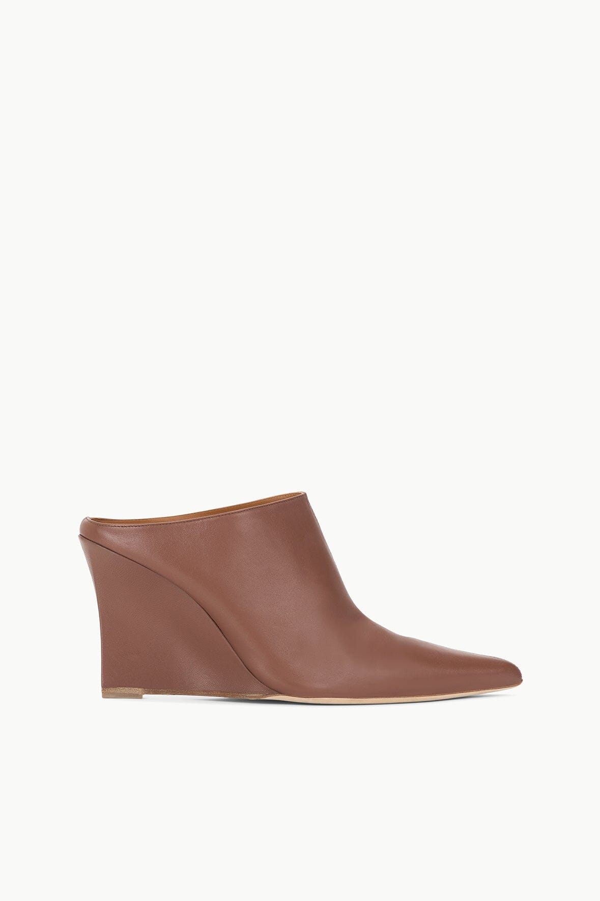 Vesper Pointed Toe Wedge Mule in Cacao