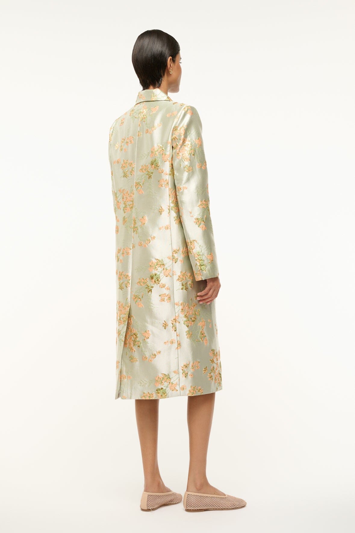 Antoinette Metallic Floral Brocade Coat for Holidays
