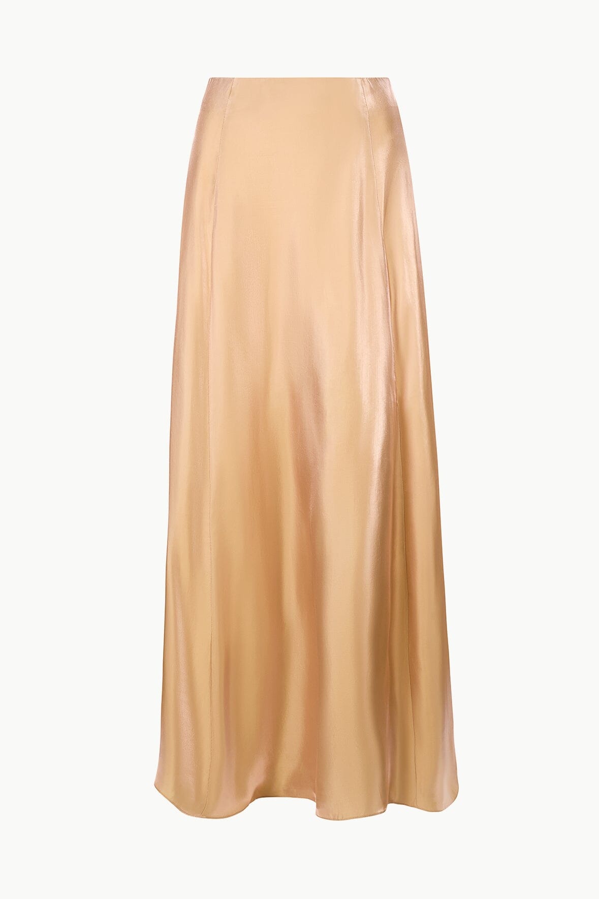 Vincenzo Rose Gold Iridescent Organza Maxi Skirt