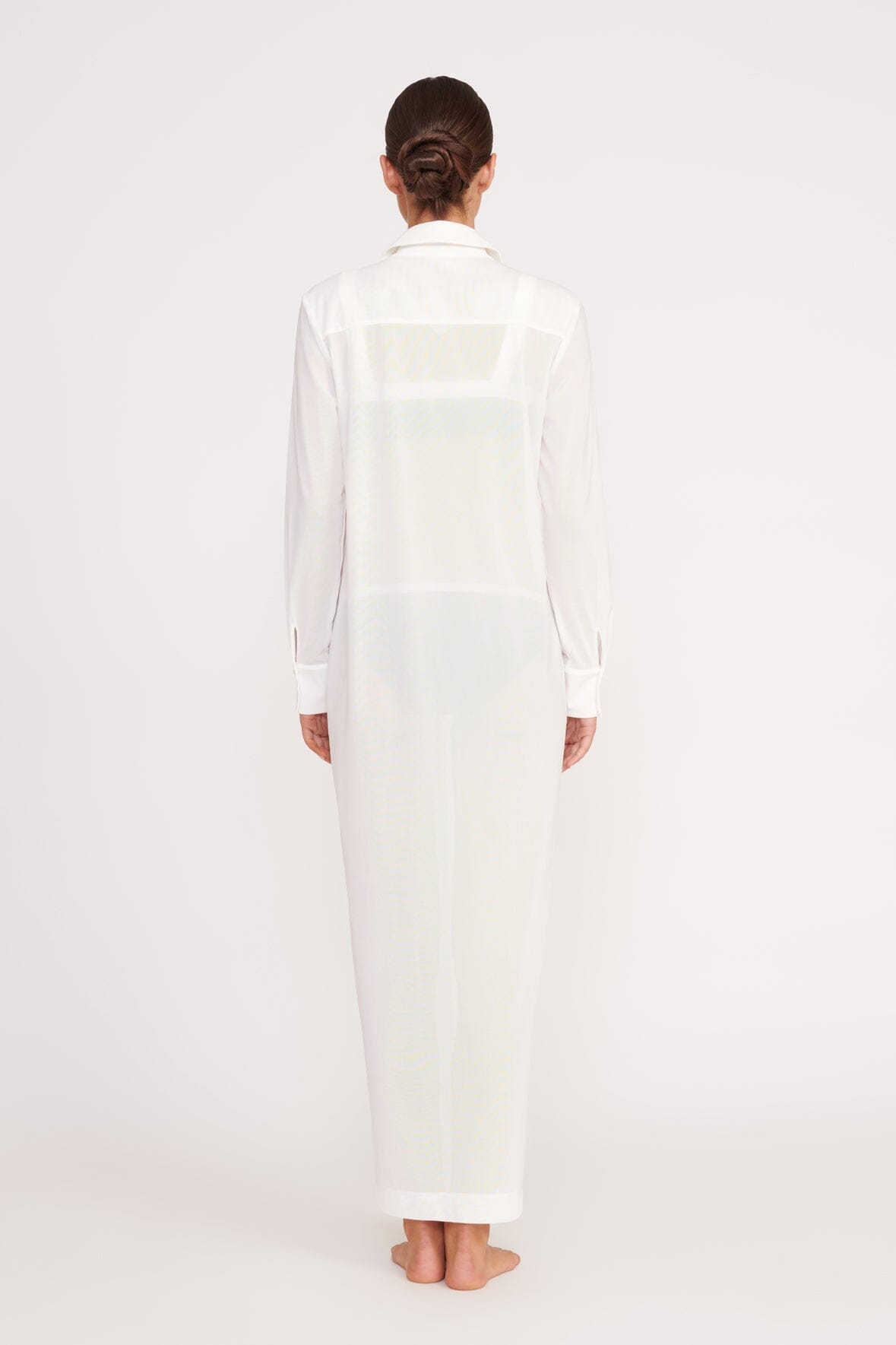 White Vita Dress - Stretchy Power Mesh Swim Cover Up