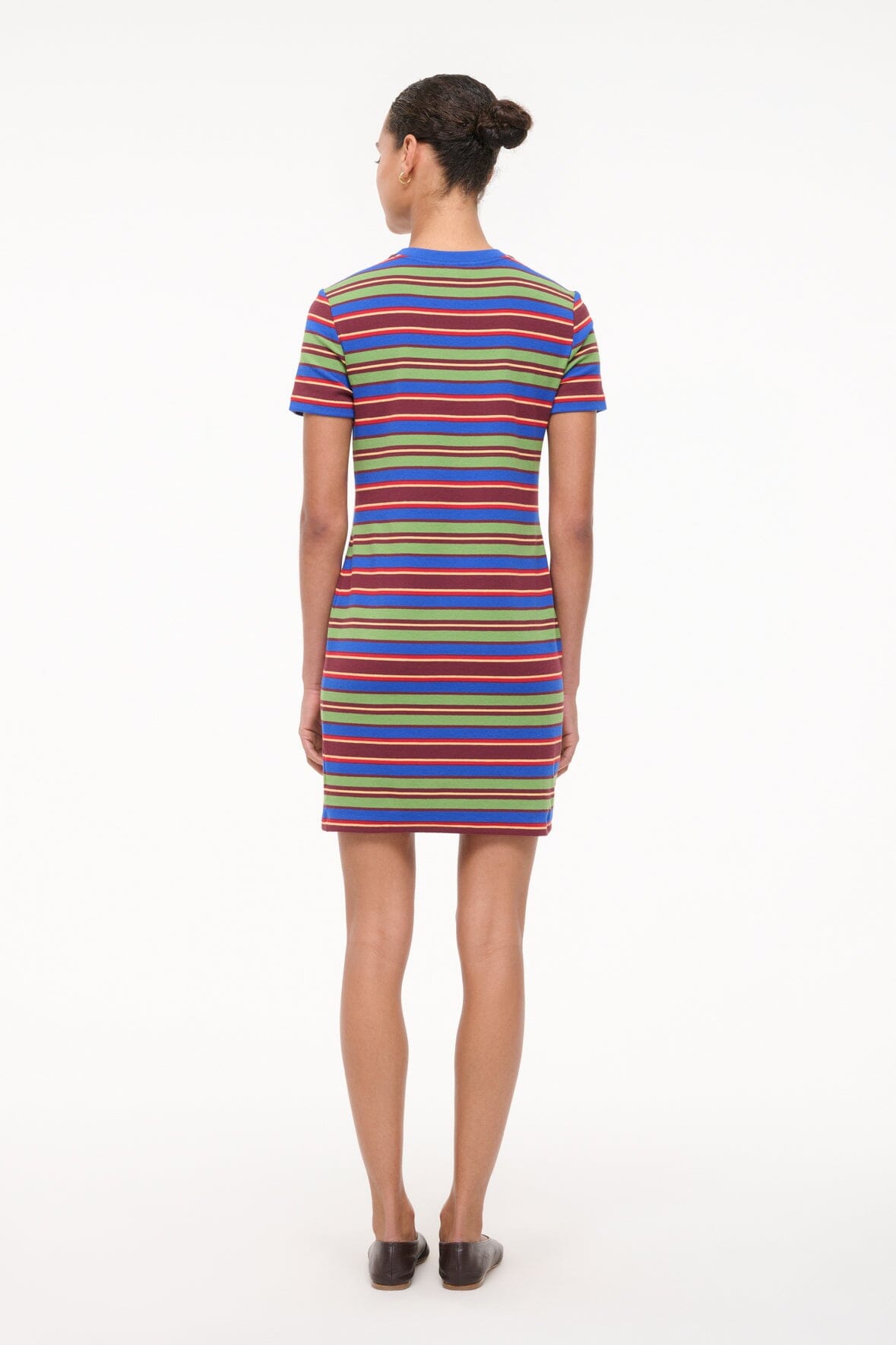 Wade Striped Cotton Jersey Mini Dress - Vintage Crewneck Style