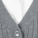Wallis Sweater with Removable Collared Bib in Charcoal White