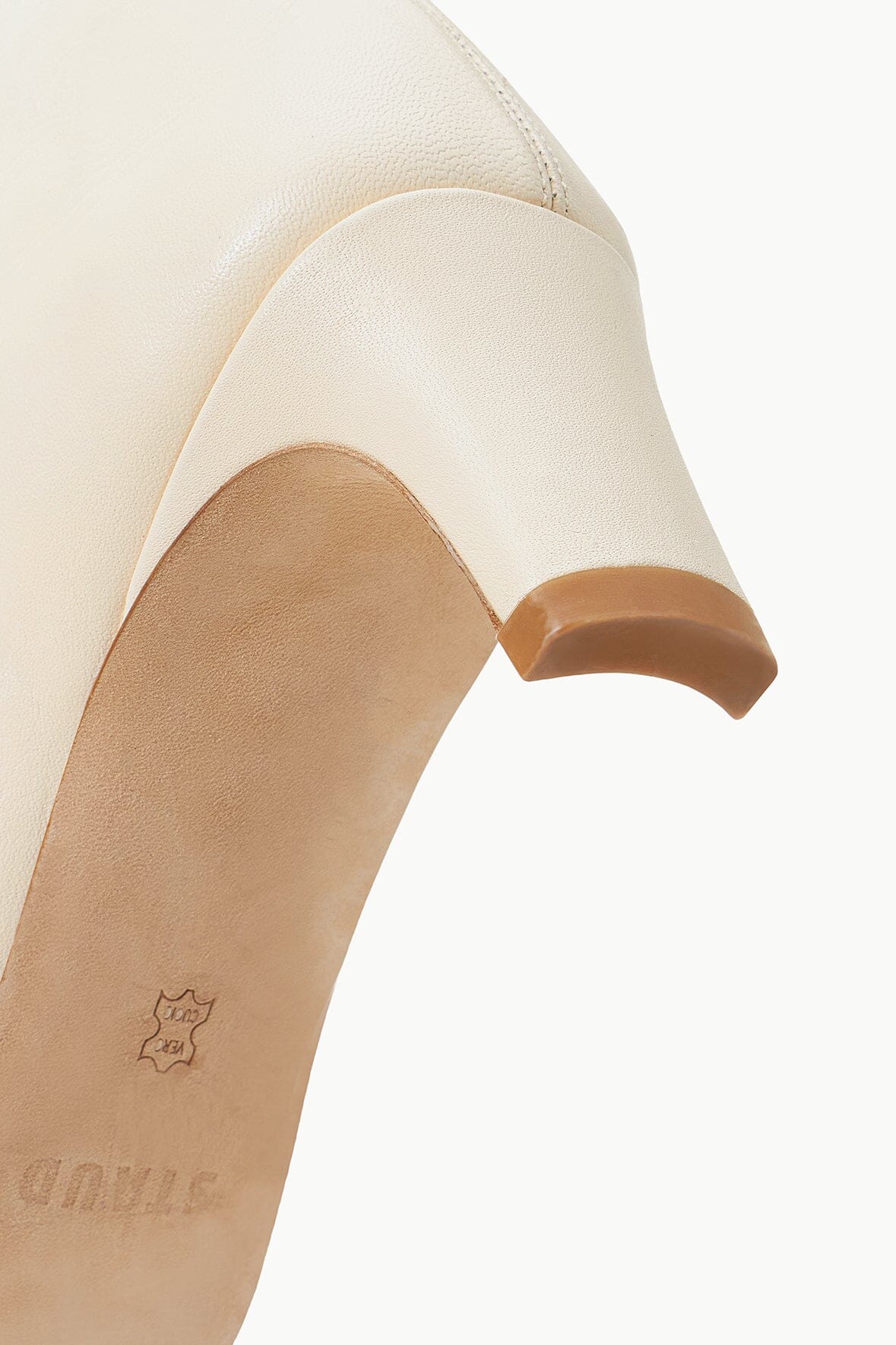 Wally Cream Leather Knee-High Boots with Pointed Toe
