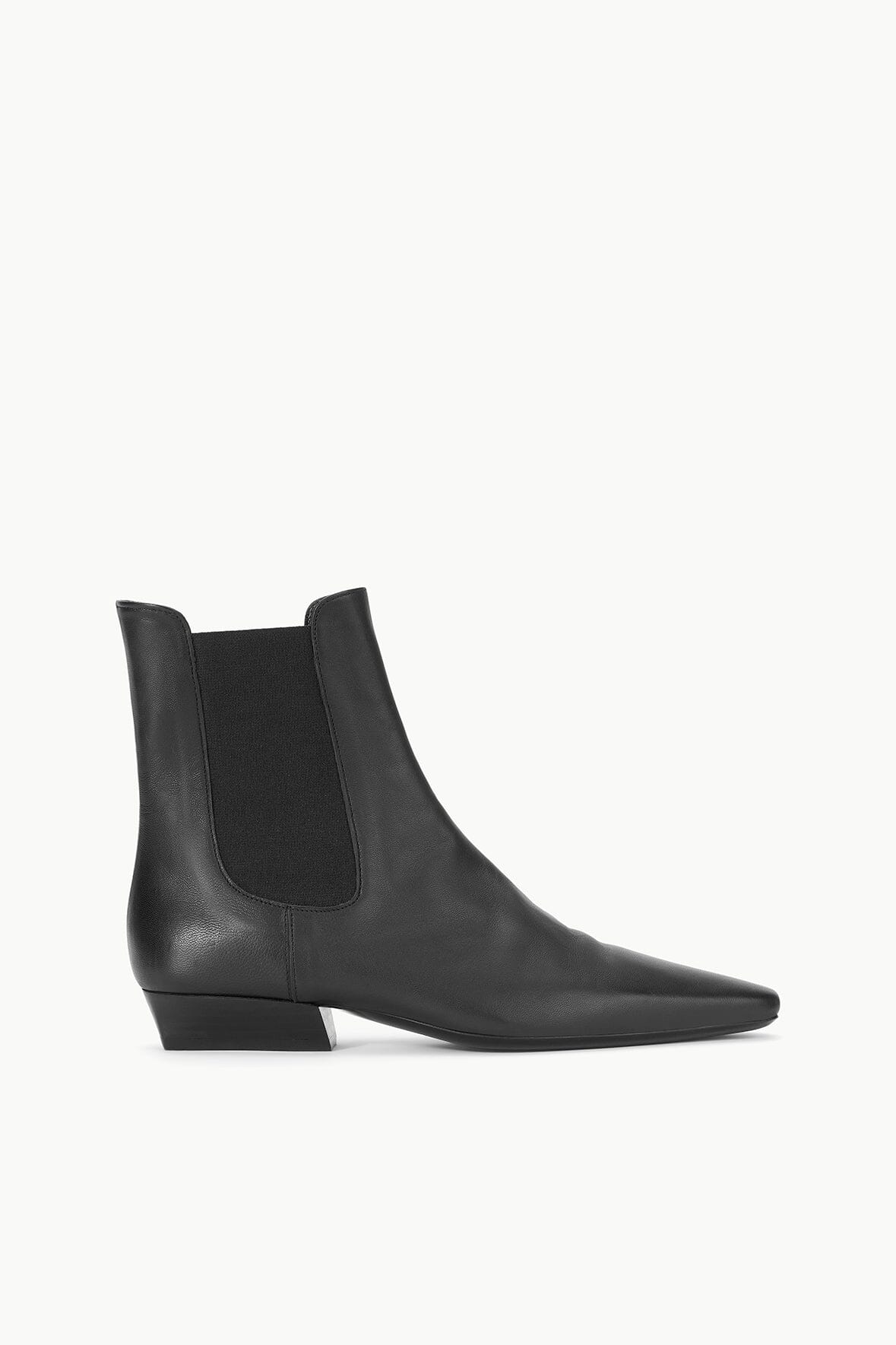 Wally Black Chelsea Boot with Pointed Toe & Elastic Gore
