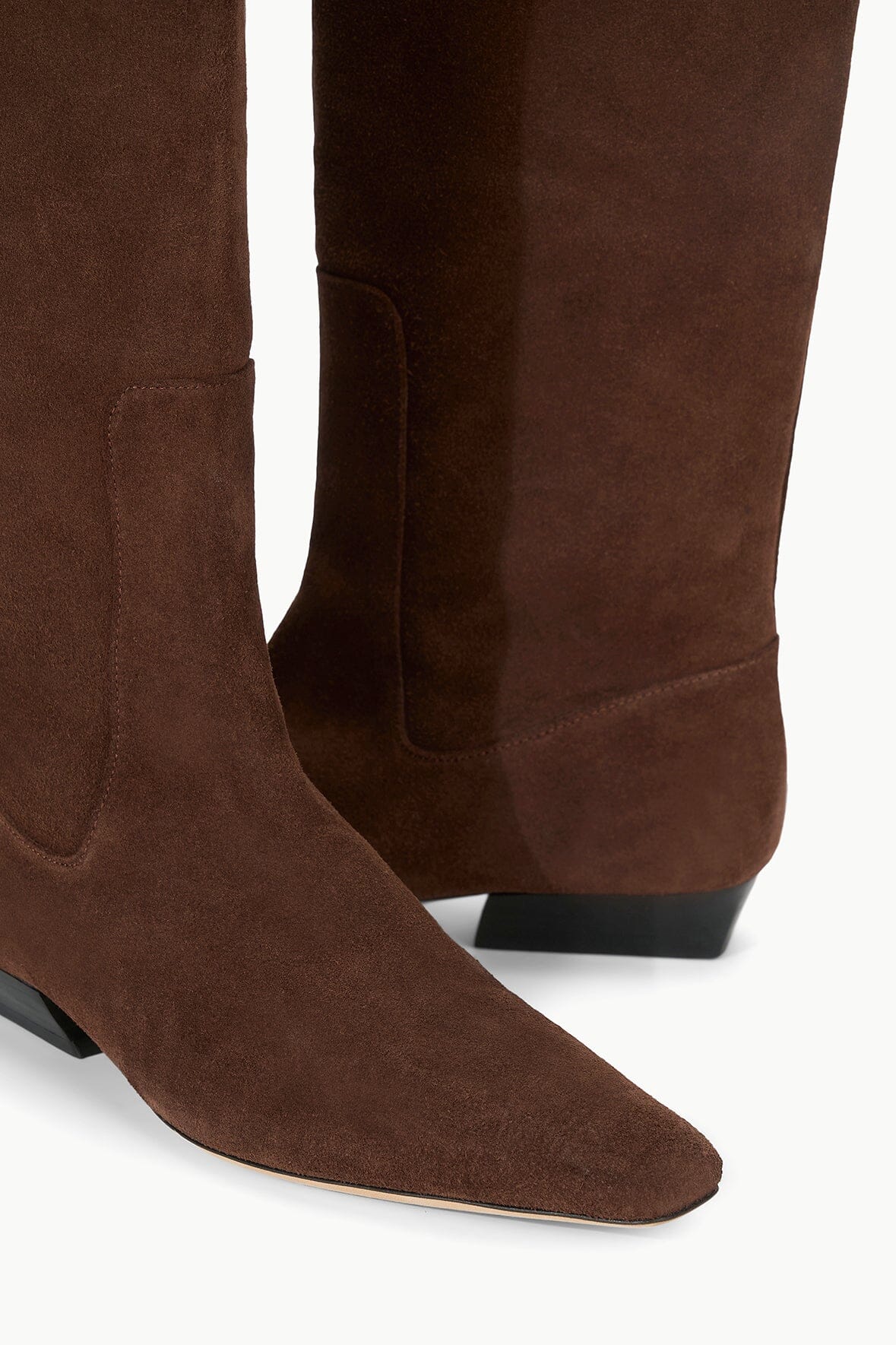 Wally Knee High Flat Boot in Mahogany Suede