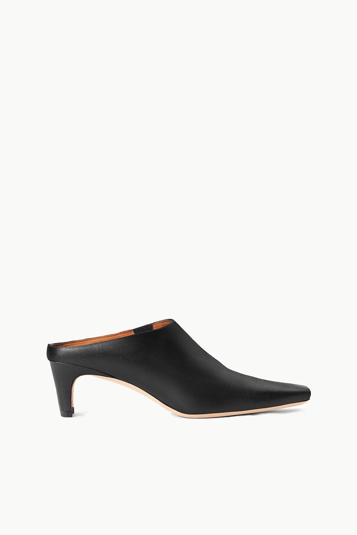 Wally Black Mule Shoes with Kitten Heel