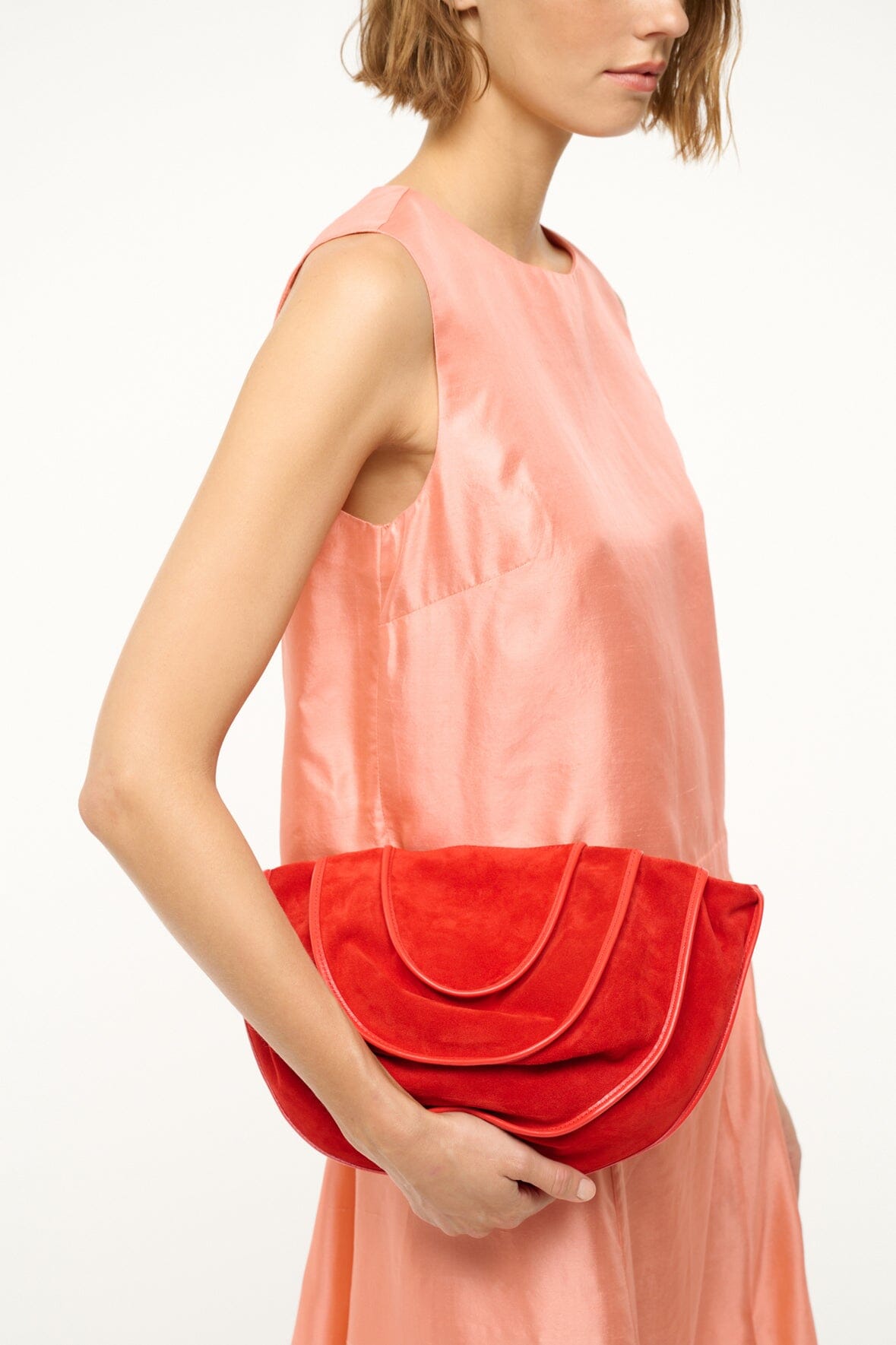 Wells Convertible Shoulder Bag with Removable Strap & Magnetic Closure - Red Rose