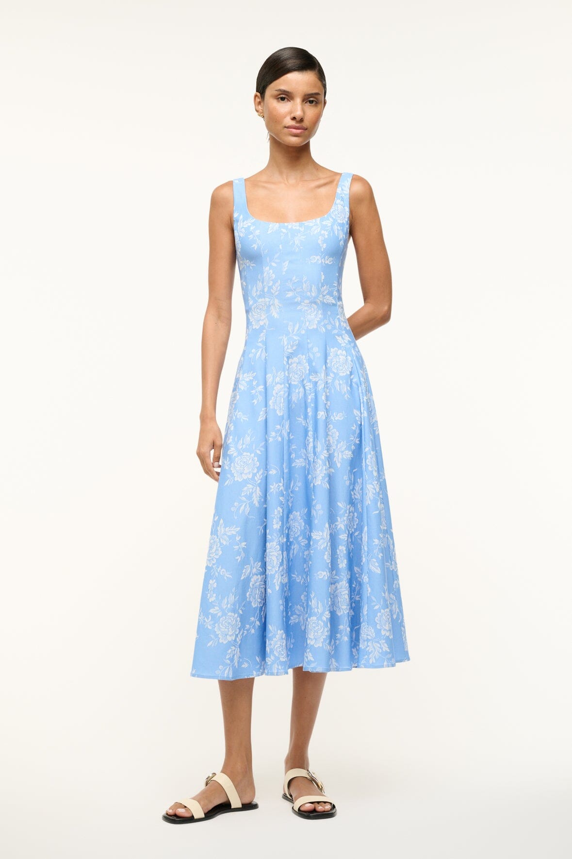 Wells Blue Rose Corset Dress – Lightweight Cotton Poplin