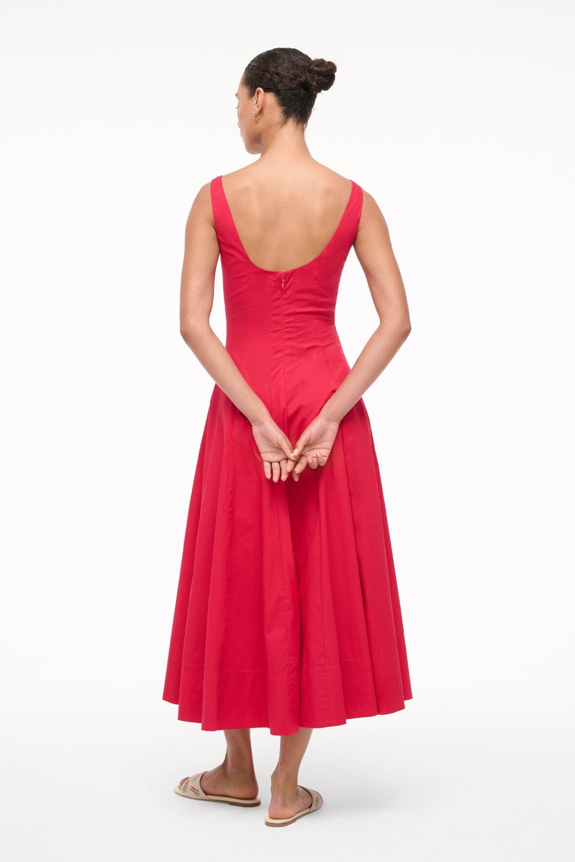 Wells Square Neck Corset Dress in Lightweight Cotton Poplin
