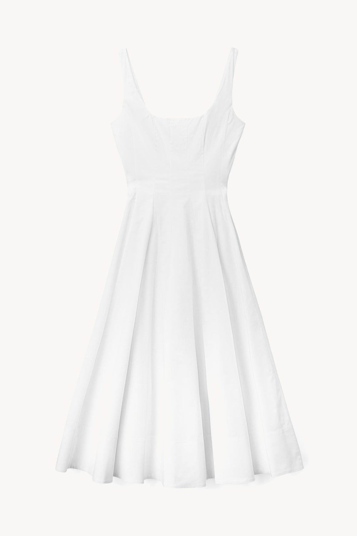 Wells Corset Midi Dress in White - Lightweight Cotton Poplin