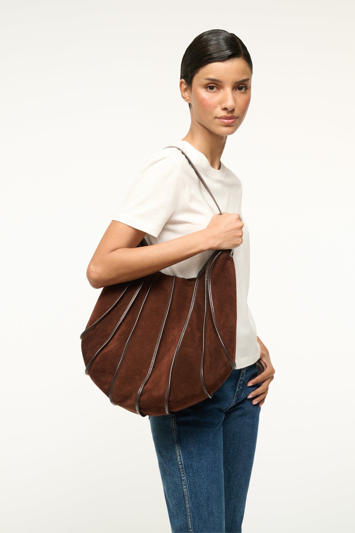 Wells Hobo Bag - Mahogany Slouchy Shoulder Bag for Travel
