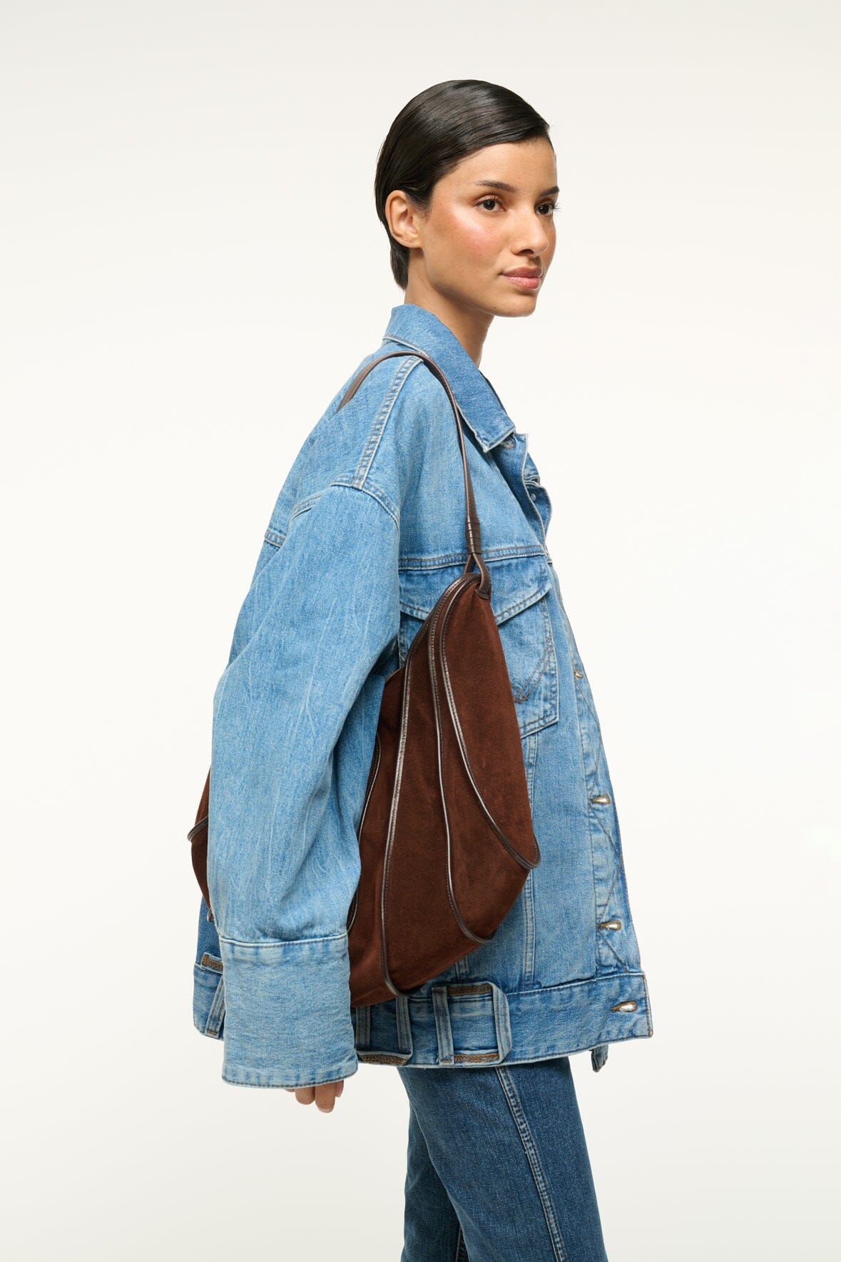 Wells Hobo Bag - Mahogany Slouchy Shoulder Bag for Travel