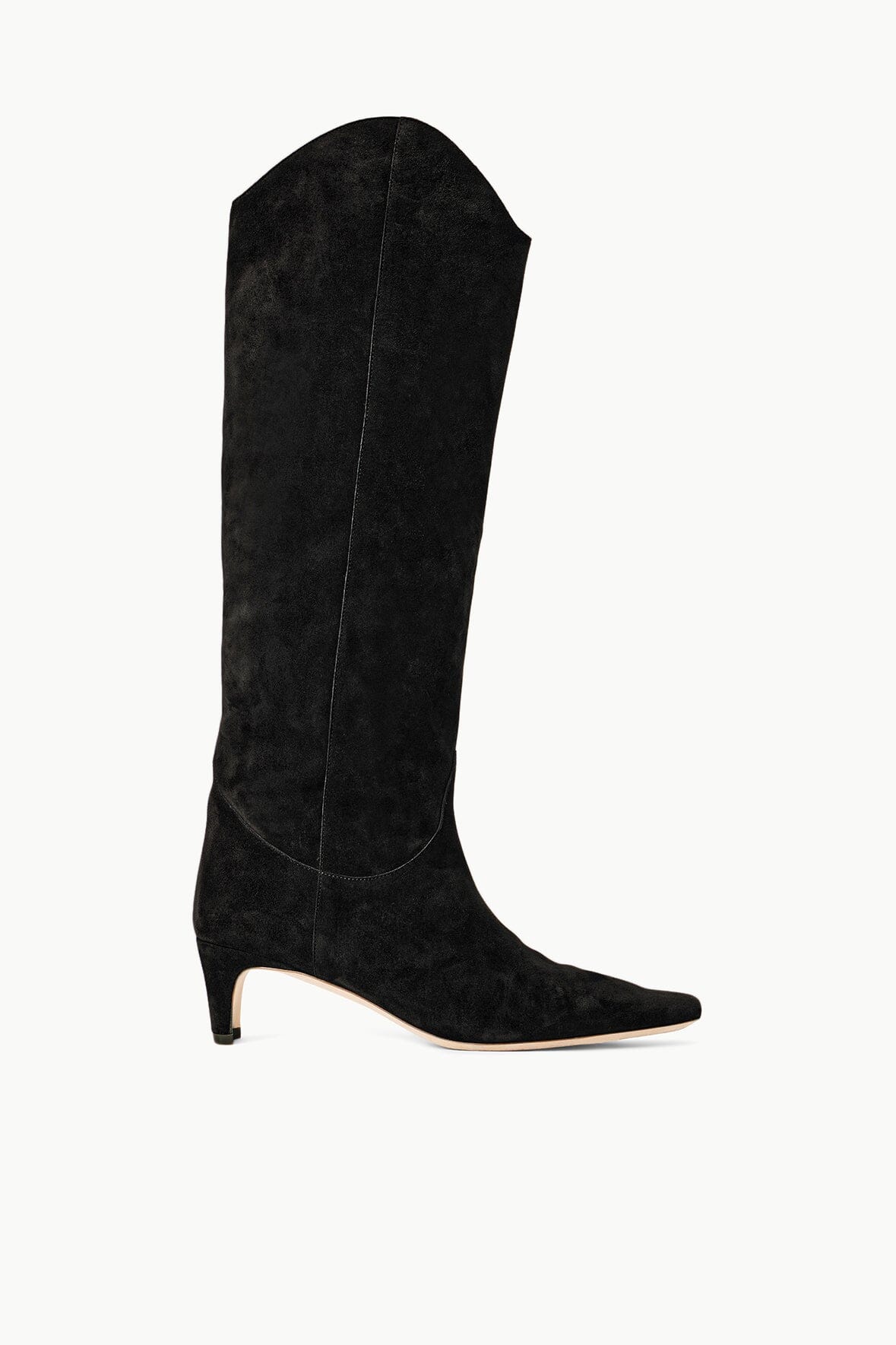 Western Wally Boot - Black Suede Pointed Toe Women's Ankle Boots