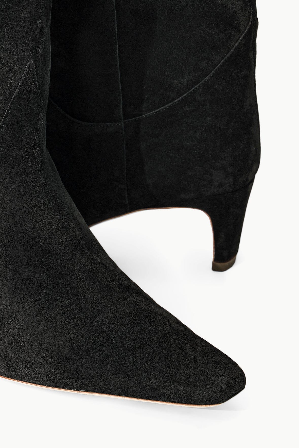 Western Wally Boot - Black Suede Pointed Toe Women's Ankle Boots