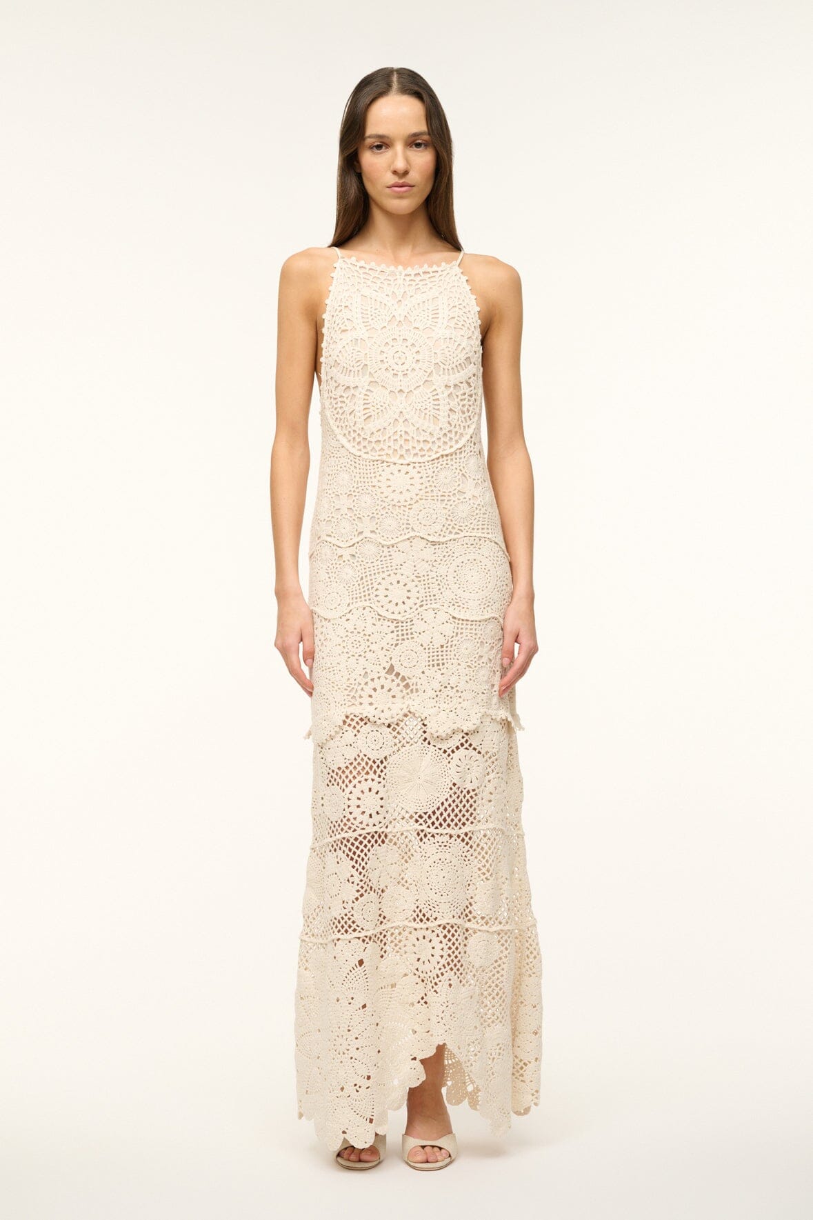 Buttercream Crochet Maxi Dress with Scalloped Hem – Whimsy Dress