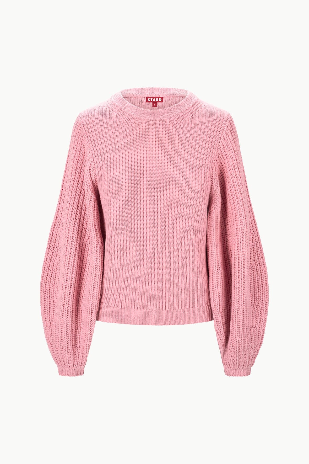 Aura Chunky Merino Wool Sweater with Balloon Sleeves - Damask Pink