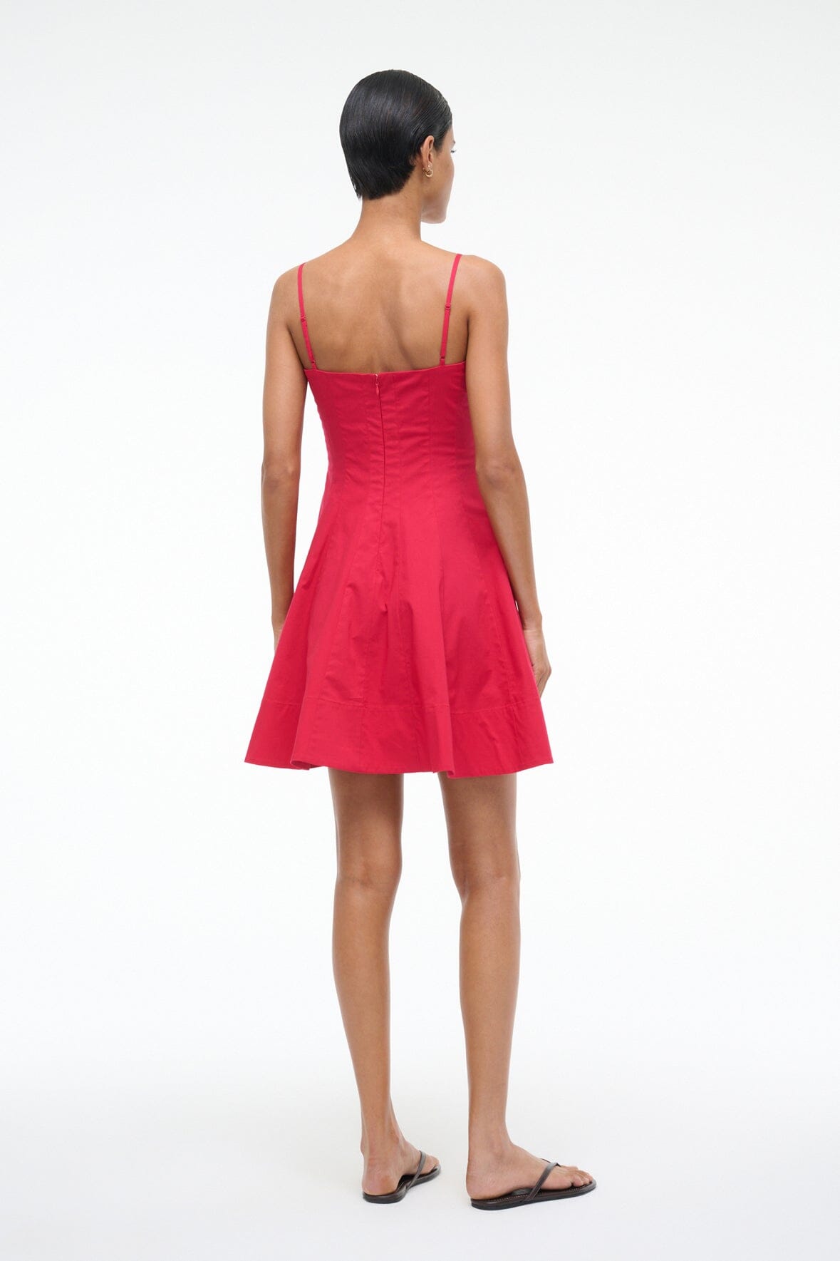 Wylie Corset Mini Dress in Cherry Cotton Poplin
